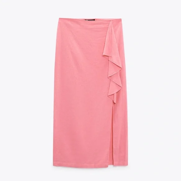 Matching Set ๐ Zara | Pink Linen Top and Skirt - Picture 8 of 14